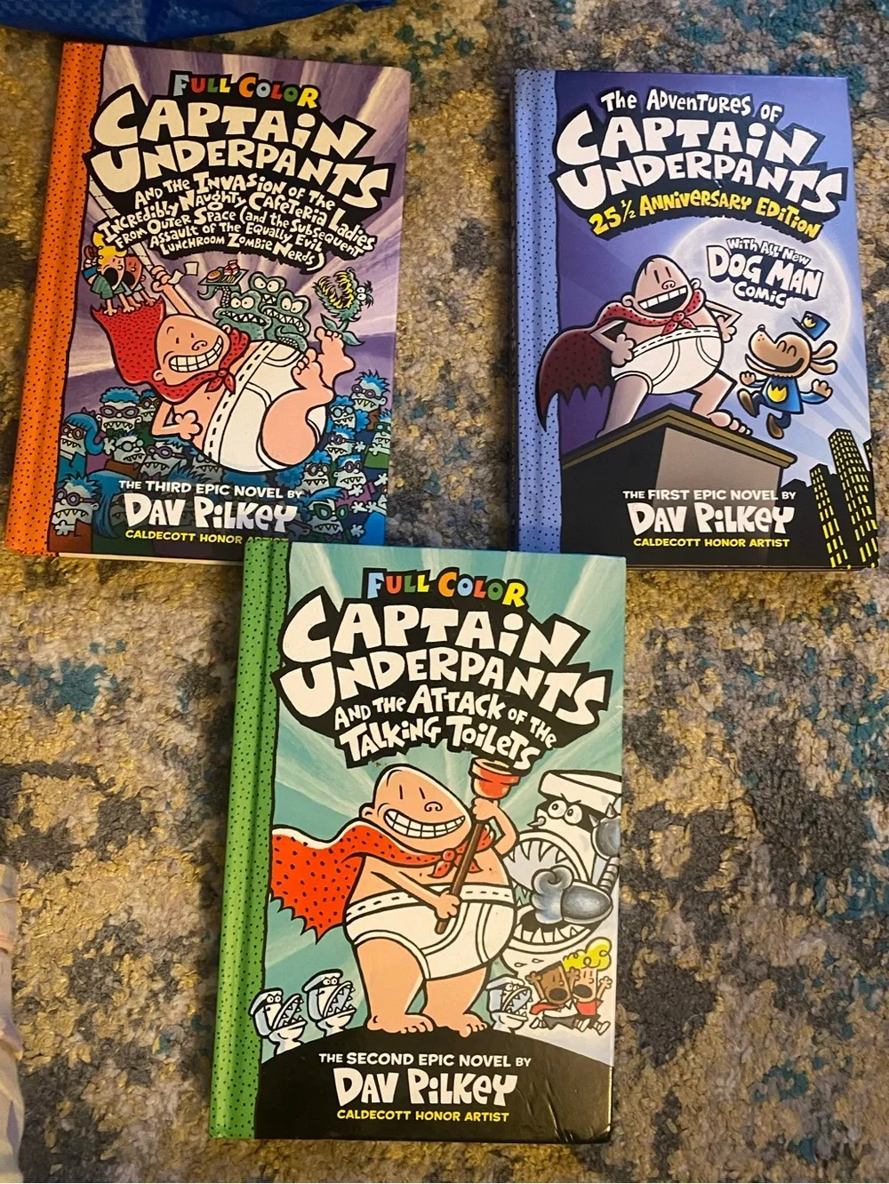 Captain Underpants Book Set - Green, Orange, Blue